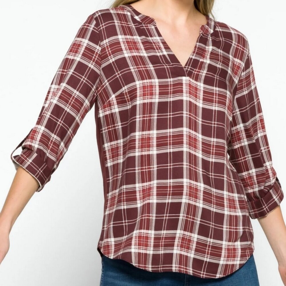 FORTUNE + IVY Tulsa Mixed Material Top